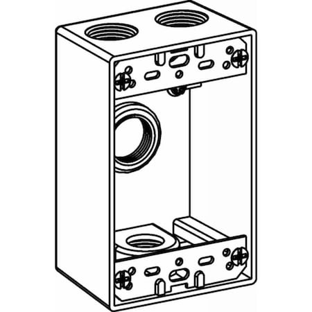 1-G W/P BOX 4-1/2 HUBS 2IN DEEP - GRAY